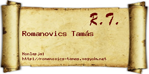 Romanovics Tamás névjegykártya