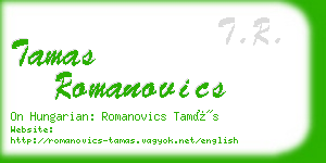 tamas romanovics business card